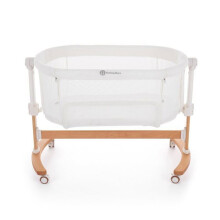 PETITE&MARS Babybett Glory 2-in-1 Co-Sleeping Wiege Schaukelverstellbare Höhe Matratze Rollen Faltbar Weiß
