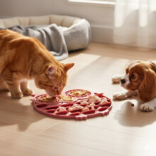 Leckmatte für Hunde und Katzen Eule 30 cm altrosa