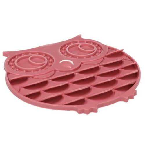 Leckmatte für Hunde und Katzen Eule 30 cm altrosa 2