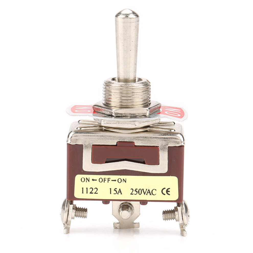 12Mm 3 Position Toggle Switch 15A 250Vac On/Off/On 5 Pcs Electronic Switch 8251392514145