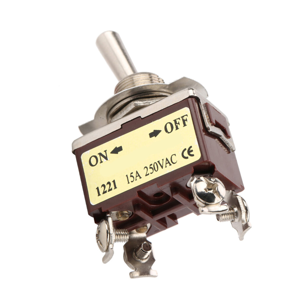 12Mm Mount 15A 250Vac Toggle Switch On Off 2 Position 4 Pin For Electronics 7631392514184