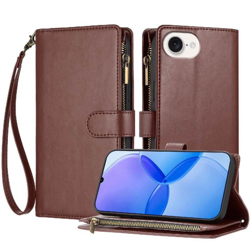() Case For Iphone 17E Folio Flip Card Slots Pu Leather Wallet Zipper Handbag Cover 764563241323
