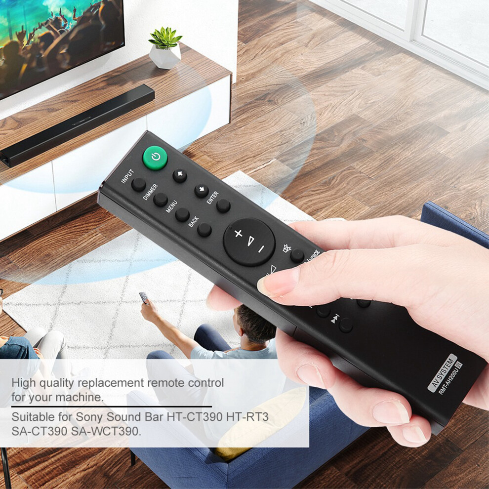 Replacement Remote For Sony Sound Bar Ht-Ct390 & Ht-Rt3, Black 9491392750405