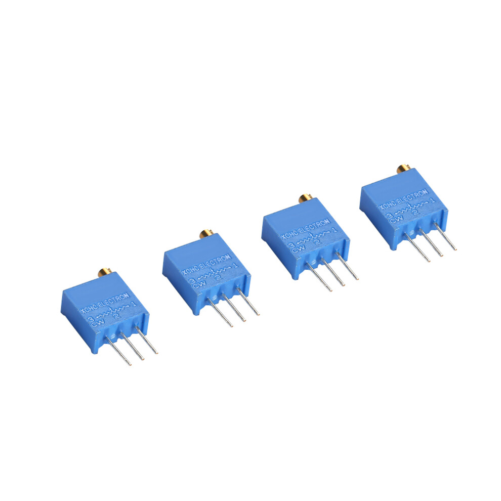 50Pcs 3296W Adjustable Trimmer Resistors 100Î©-500Kî© Blue, Through Hole 9351392749758