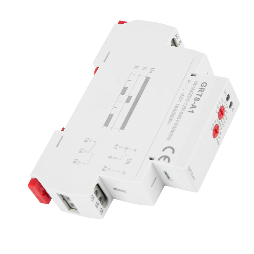 On Delay Timer Relay GRT8-A1 DIN Rail 12-240V
