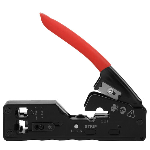 Network Wire Crimper Stripper Cutter Tool for CAT-5/6/7, Red, 135mm 1