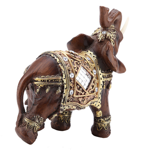 Wood Grain Elephant Wealth Statue 1