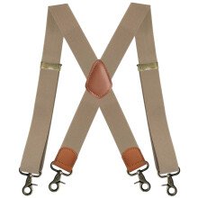 Comfortable Elastic Suspenders Men's X Clip Design for-Beige