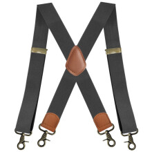 Practical Elastic Suspenders for Men X Back Clip-Dark Grey