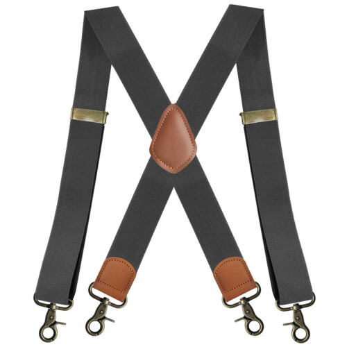 Practical Elastic Suspenders for Men X Back Clip-Dark Grey