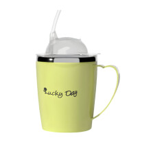 Spill Resistant 350ML Capacity Liquid Cup With Flexible Straw