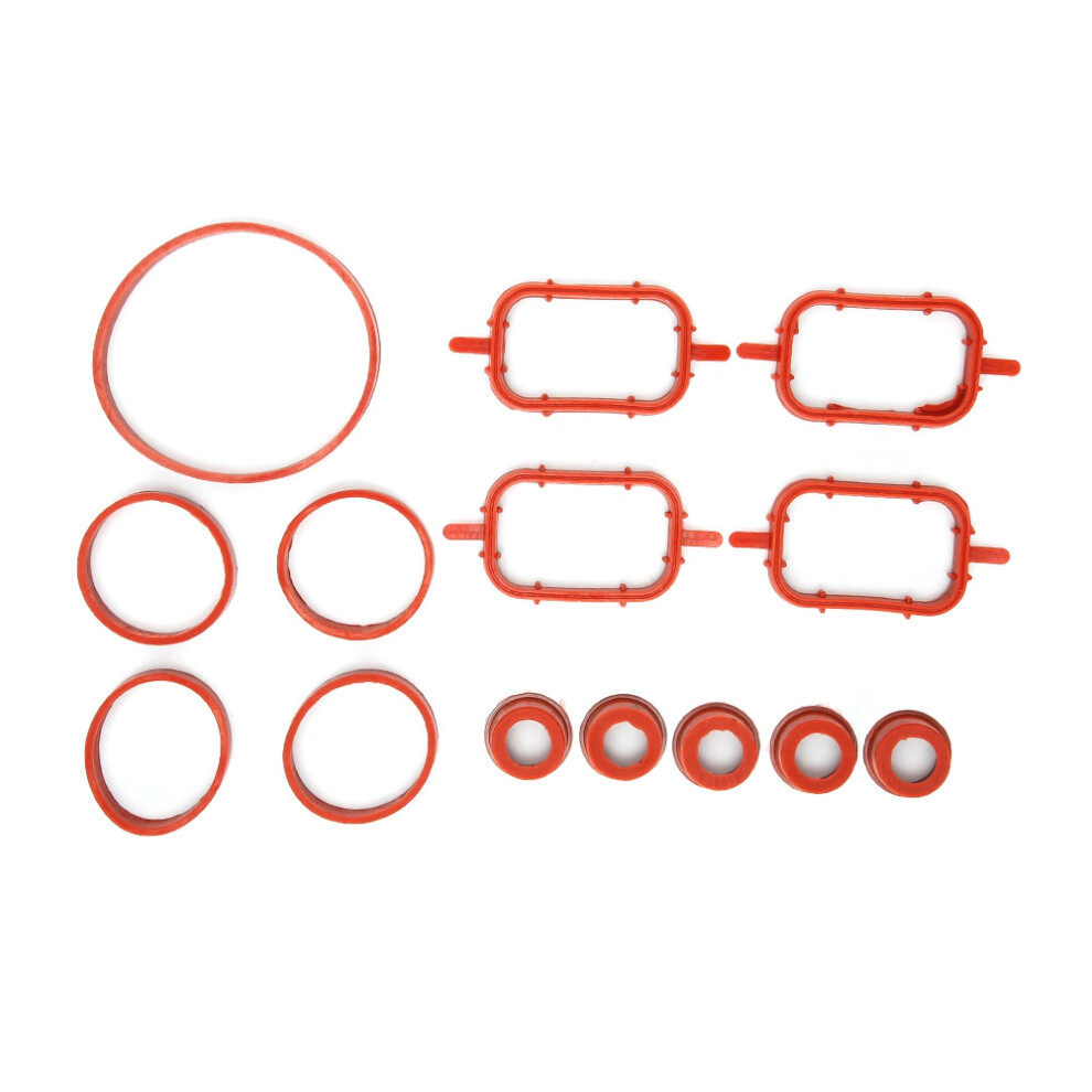 14Pcs Intake Manifold Gasket Set For M57 M47 6-Cylinder Diesel Orange 4171392519701