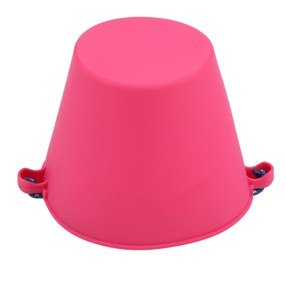 Baby Shower Silicone Folding Handheld Bucket - 1.5L, Rose Red
