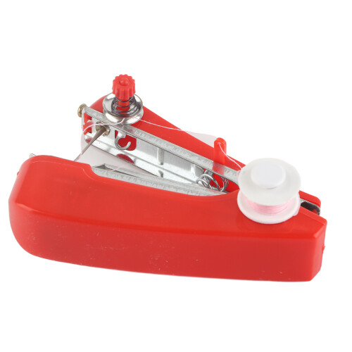 Mini Portable Handheld Sewing Machine – Red, 11*7*2.5cm, Lightweight