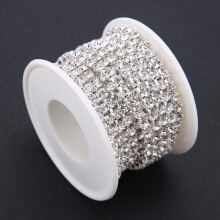 Silver Crystal Rhinestone Chain 5Yard Roll for DIY Jewellery & Fashion Crafts