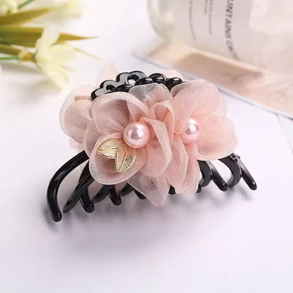 Roc-Electron (1) Mesh Flower Hair Clip For Thick Hair