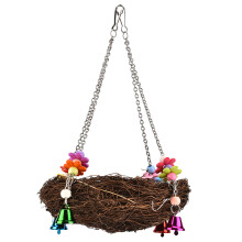 Bird Nest Hanging Cage for Parrots Straw Material Easy to Hang 25cm Diameter