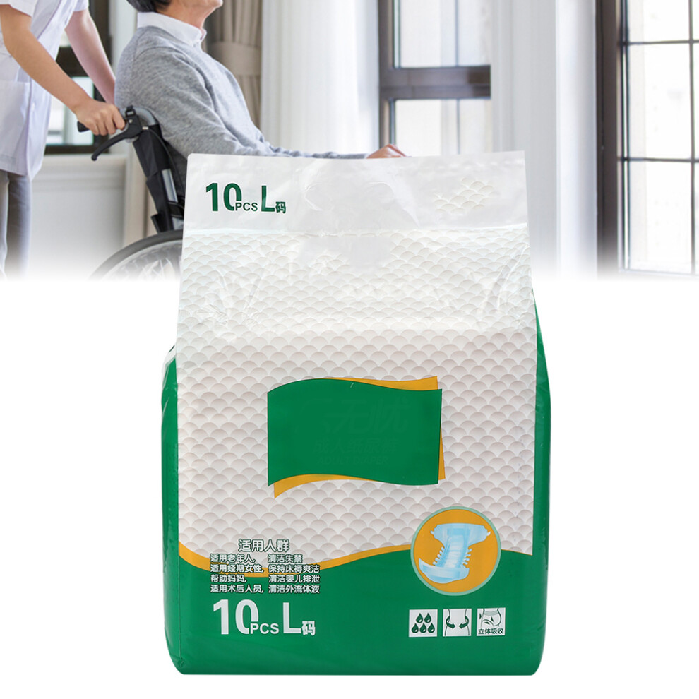 L Size Breathable Adult Diapers, 10pcs, 65-80cm, Water Absorption