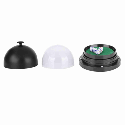 Automatic Dice Cup with Transparent Cover – Black, 14.2x11.7cm 2