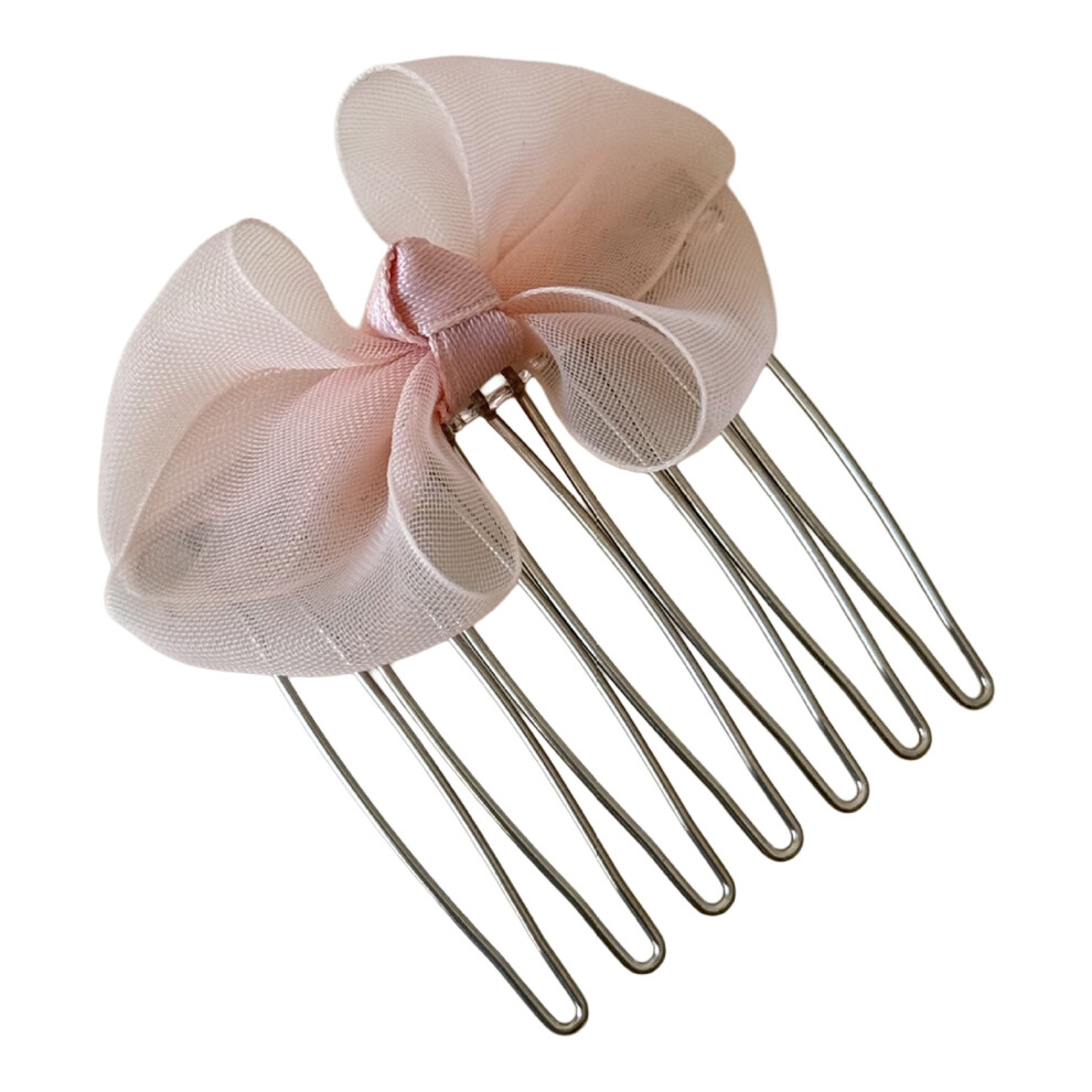 Hue-Grain (Pink Bow Hairpin) Lightweight Black Mesh Bow Hair Clip