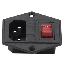 3Pcs AC Power Socket Switch 4-Pin with Light Built-In Fuse for 3D Printer