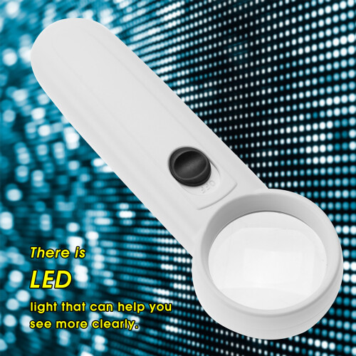 MG6B-2 15X Handheld LED Magnifier with ABS Case, White, Portable 2