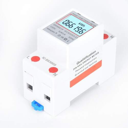 DDS6619 Single-Phase Energy Meter DIN Rail 80A 5A with Backlight