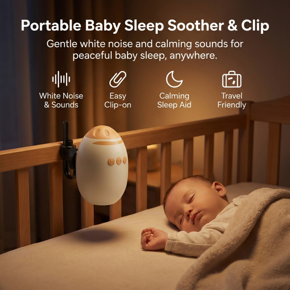 Hue-Grain Baby Cradle With White Noise, Newborn To 12M