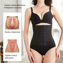 Women Waist Trainer Lady Body Shaper Postpartum Slimming Belt Size L Black