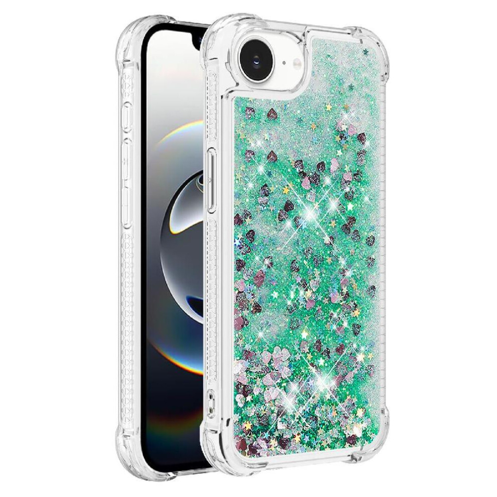 () Phone Case For Iphone 17E Liquid Clear Flowing Quicksand Tpu Protective Shockproof Glitter Sparkle Cute 764563241682