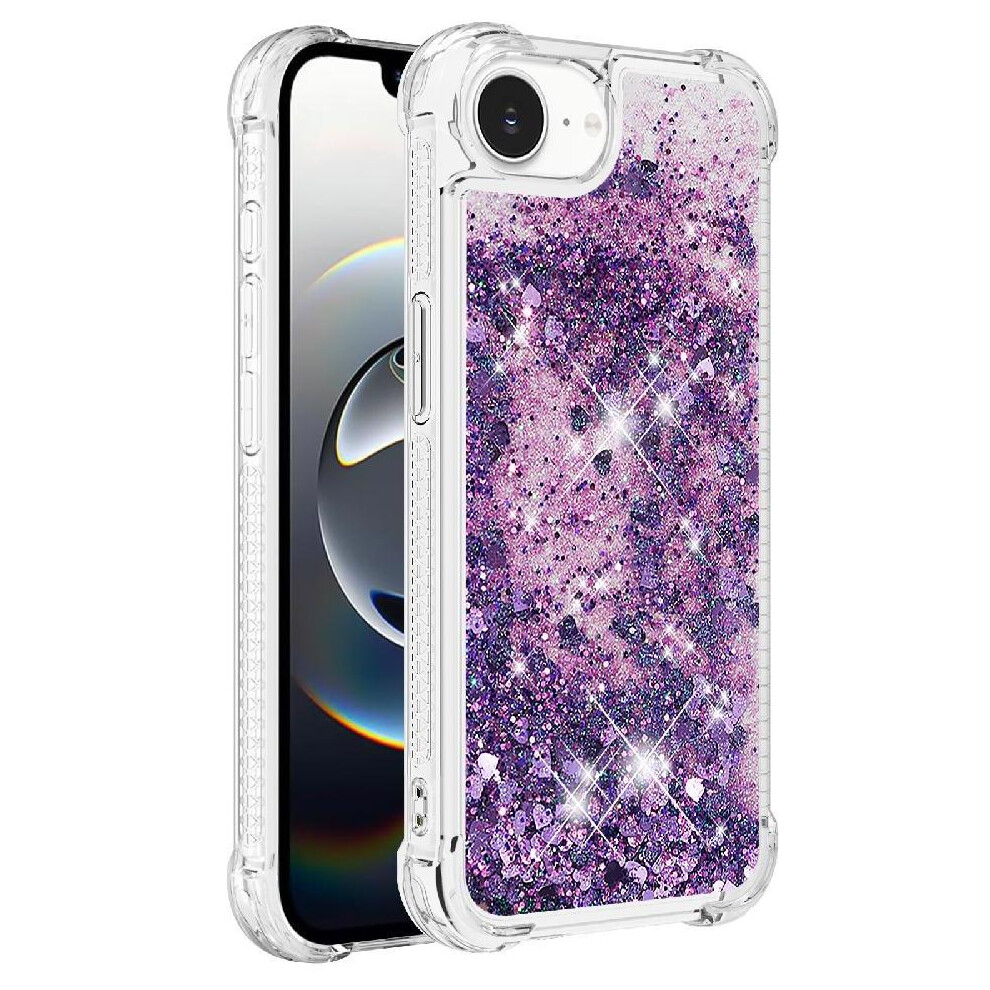 () Phone Case For Iphone 17E Liquid Clear Flowing Quicksand Tpu Protective Shockproof Glitter Sparkle Cute 764563241705
