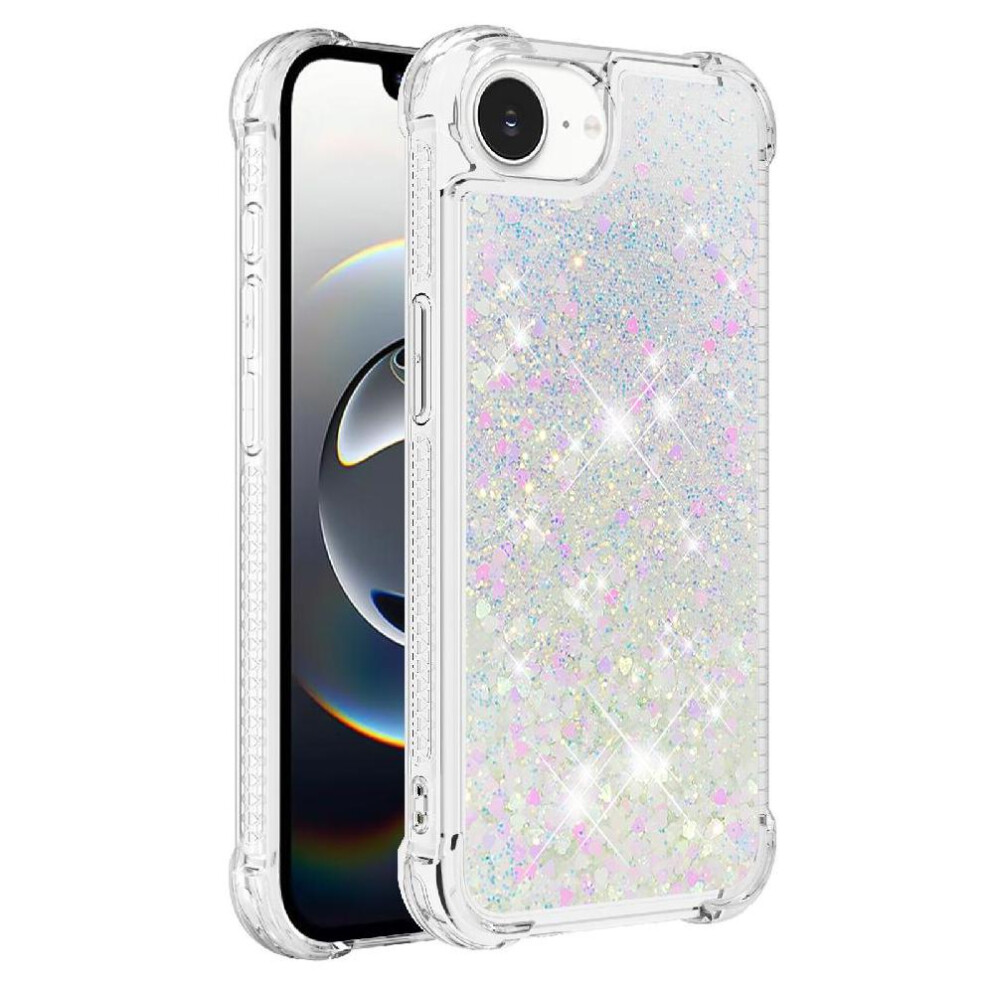 () Phone Case For Iphone 17E Liquid Clear Flowing Quicksand Tpu Protective Shockproof Glitter Sparkle Cute 764563241675