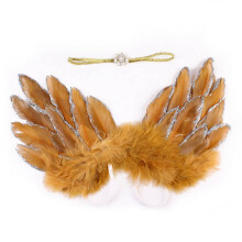 (Gold) Ailes d'Ange en Plumes + Bandeau Bébé