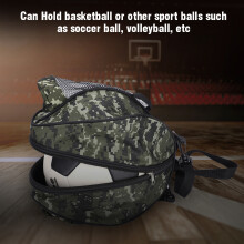 Green Portable Sports Ball Bag, Adjustable Shoulder Strap, Oxford Material