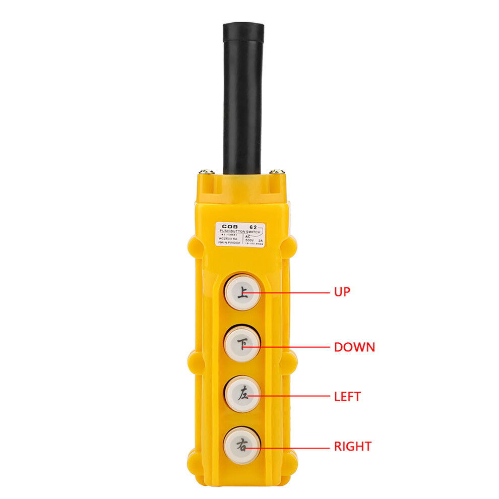 Industrial Crane Chain Hoist 4-Channel Push Button Rainproof Control System 4611392529213