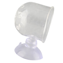 Transparent Aquarium Red Worm Feeder Cup with Suction Cup, Glass Accessory