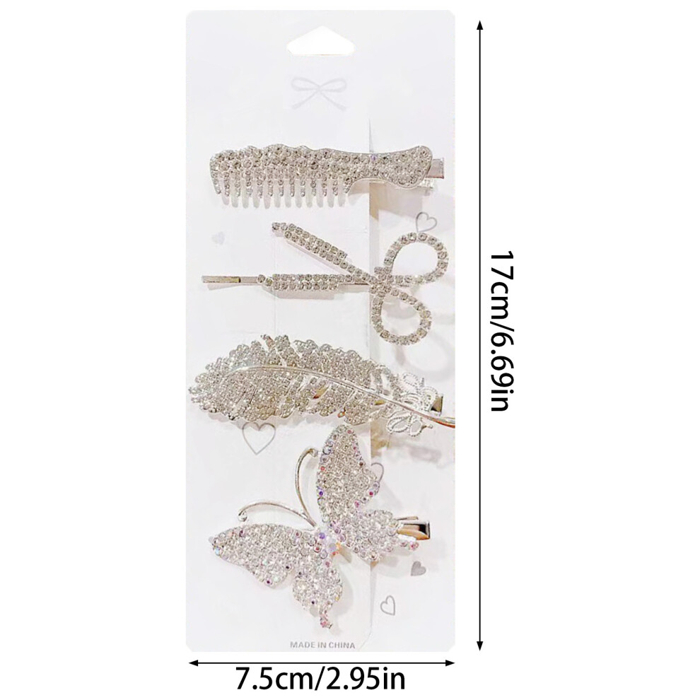 Dcph-Clothing Rhinestone Hair Clips For Thick Hair