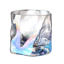 Vasos de whisky, copas de vino, utensilios para beber, vasos de whisky de roca, montaña 3D, glaciar japonés, estilo antiguo irregular,