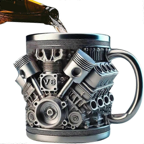 Personalized Engines Stainless Steel Mug,Creative 3D Car Engine 1