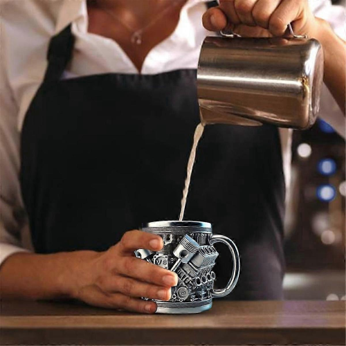 Personalized Engines Stainless Steel Mug,Creative 3D Car Engine 2