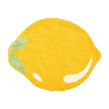 Lemon Bath Mat Cute Non-Slip Fruit Rug Kitchen Mat Yellow Lemon Bathroom Decor Fun Kids Rug, Machine
