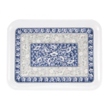 Bandeja decorativa para servir frutas, ideal para reuniones familiares y restaurantes, color azul, 38,60 x 28,90 x 2,10 cm, ideal para