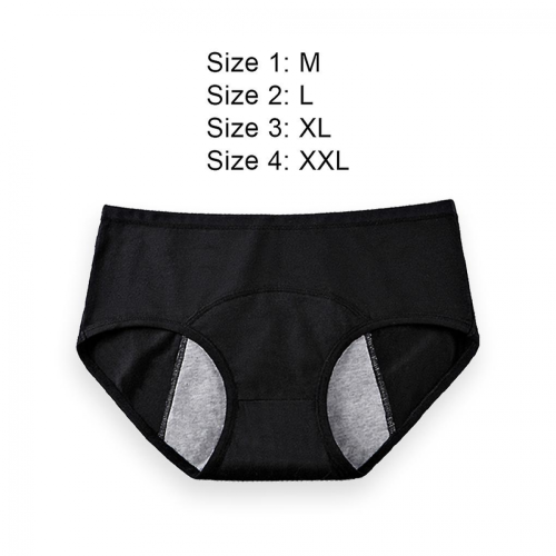 6 pezzi di mutandine mestruali in cotone nero anti-perdita per donna, traspiranti e comode 2