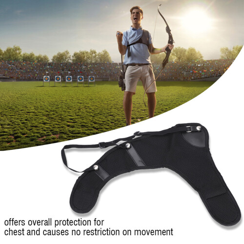 Lightweight Adjustable Archery Chest Guard Protector, Black, 5133 cm