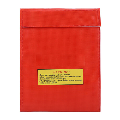 Fireproof Lithium Battery Safety Pouch, 2 Sizes, Red, Portable 1