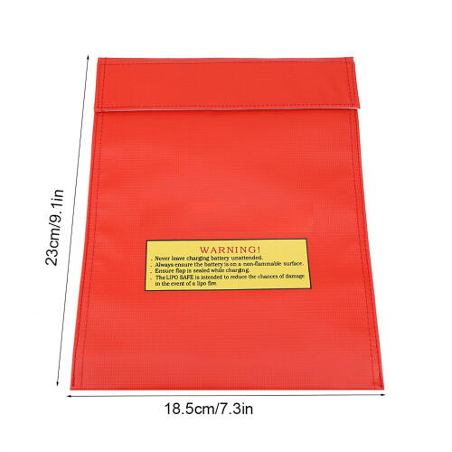 Fireproof Lithium Battery Safety Pouch, 2 Sizes, Red, Portable 2