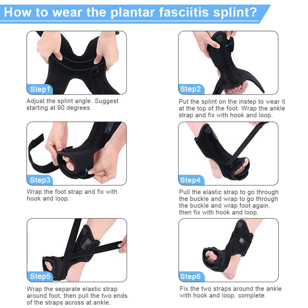 Plantar Fasciitis Night Splint with Massage Ball & Socks for Pain Relief