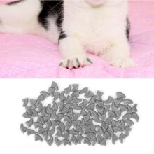 100PCS Cat Nail Covers XS Gray Anti Scratch Safety Protectors