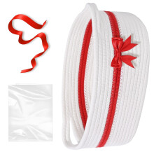 Decorative Bin Elegant Cotton Gift Basket With Carry-white red