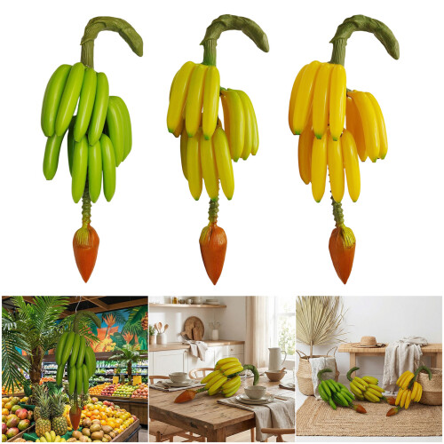 High Quality Artificial Banana With Stem ABS Plastic For-Green 1